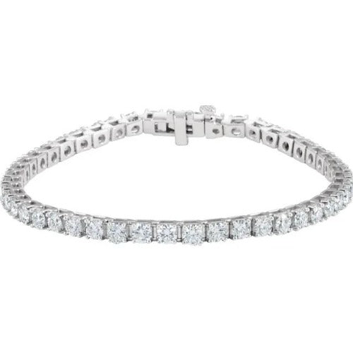 18K White 7 CTW Diamond Line Bracelet
